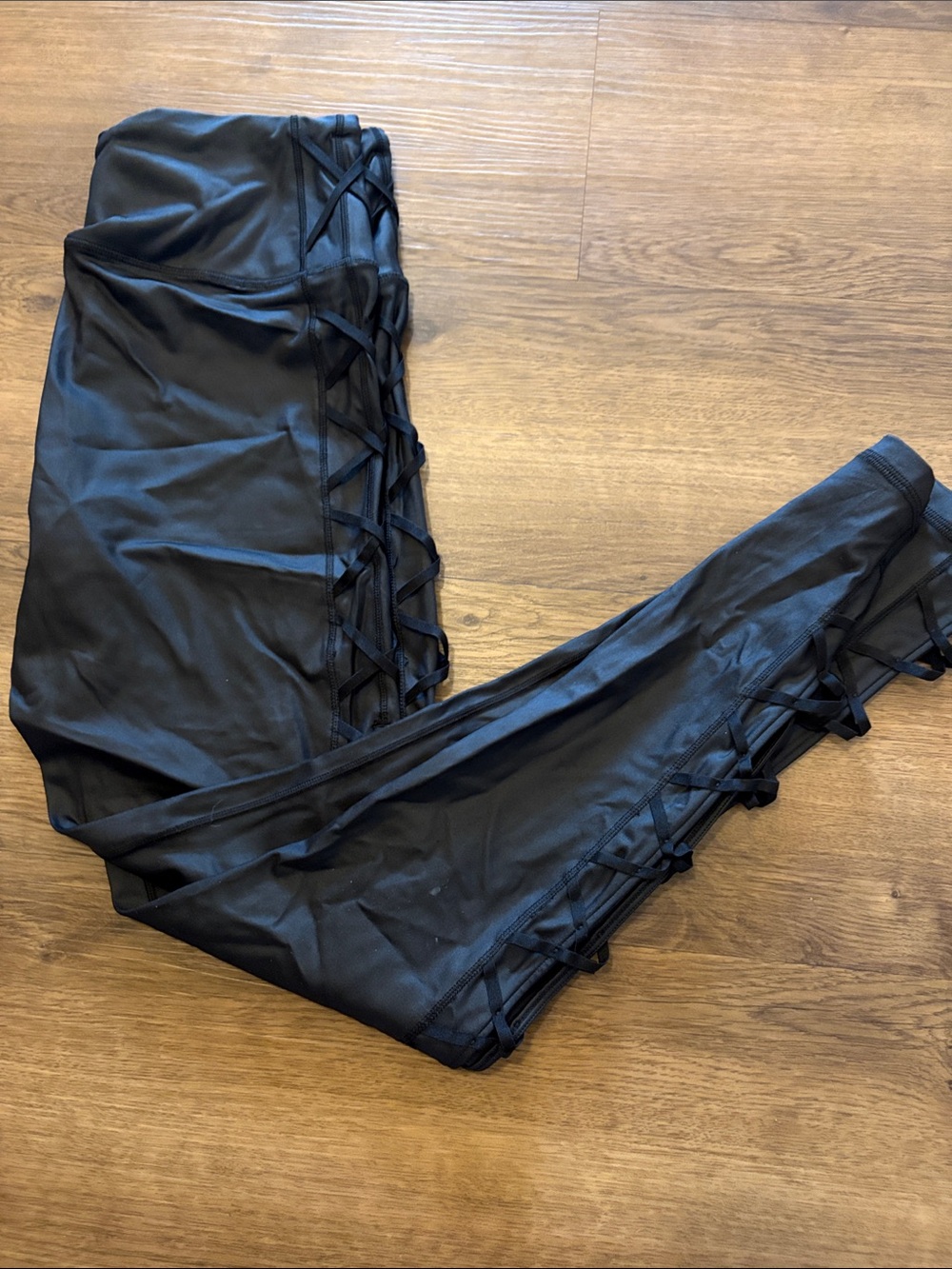 Victoria's Secret Black Lace-Up Leggings